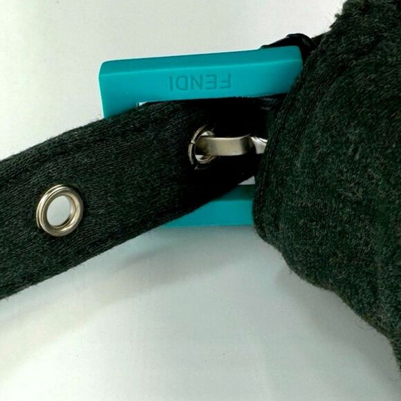 Auth Dark Fendi Green Jersey Fabric Baguette Shoulder Bag Preloved Purse - Picture 8 of 12